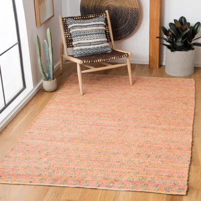Safavieh Cape Cod Hand Made Area Rug, Orange / Natural Contemporary Style Non-shedding In Neutral