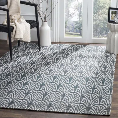 Safavieh Cape Cod Hand Made Area Rug, Slate / Ivory Contemporary Style Non-shedding In Gray