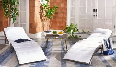 Safavieh Carew 3pc Sun Lounger Set In White