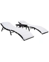 Safavieh Indoor/outdoor Carew 3pc Sun Lounger Set In Black