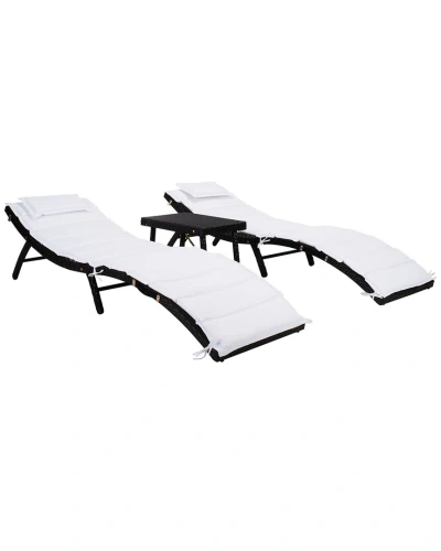 Safavieh Indoor/outdoor Carew 3pc Sun Lounger Set In Black