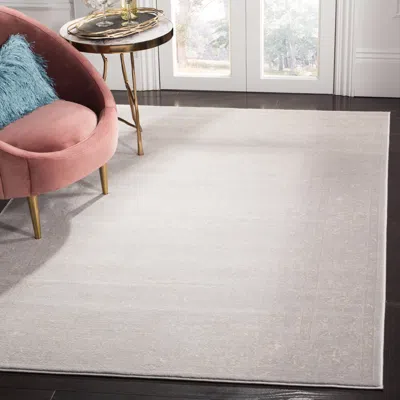 Safavieh Carnegie Machine Made Area Rug, Light Grey / Cream Traditional Style Easy Care In Gray