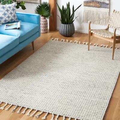 Safavieh Casablanca Flat Weave Area Rug, Light Blue / Ivory Contemporary Style Non-shedding In Gray