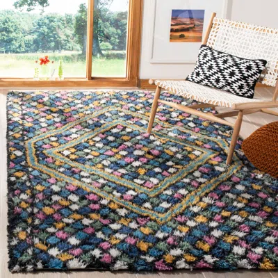 Safavieh Casablanca Hand Made Area Rug, Blue / Gold Bohemian Style Non-shedding In Multi