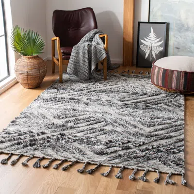 Safavieh Casablanca Hand Made Area Rug, Charcoal Bohemian Style Non-shedding In Gray