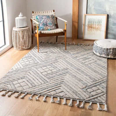 Safavieh Casablanca Hand Made Area Rug, Grey / Ivory Bohemian Style Non-shedding In Gray