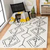 Safavieh Casablanca Hand Made Area Rug, Ivory / Black Bohemian Style Non-shedding In White