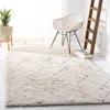 Safavieh Casablanca Hand Made Area Rug, Ivory / Black Shag / Flokati Style Non-shedding In Neutral