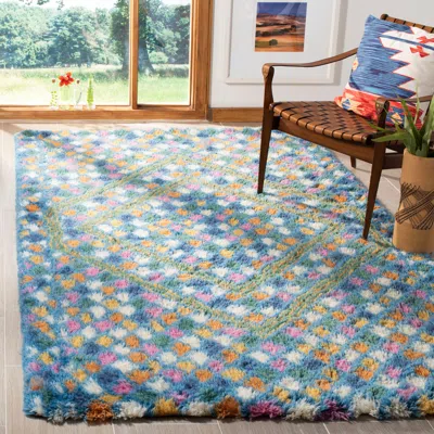 Safavieh Casablanca Hand Made Area Rug, Ivory / Blue Bohemian Style Non-shedding In Multi