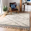 Safavieh Casablanca Hand Made Area Rug, Ivory / Charcoal Shag / Flokati Style Non-shedding