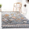 Safavieh Casablanca Shag Hand Made Area Rug, Grey / Gold Bohemian Style Non-shedding In Blue
