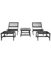 Safavieh Casella Outdoor Black 3pc Set In Black