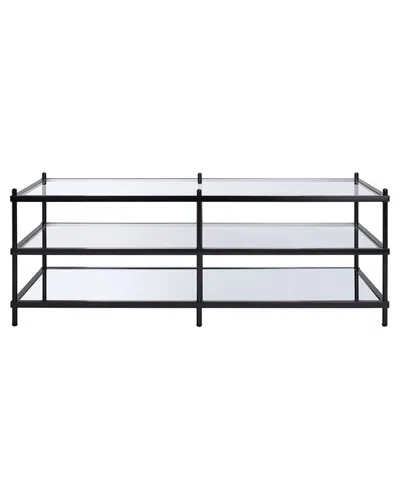 Safavieh Cathal Glass And Miror Coffee Table In Black