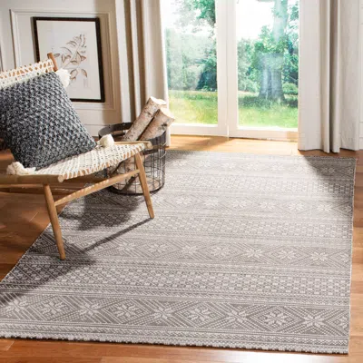 Safavieh Cedar Brook Hand Made Area Rug, Grey / Ivory Bohemian Style Non-shedding