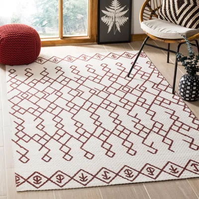 Safavieh Cedar Brook Hand Made Area Rug, Ivory / Rust Bohemian Style Non-shedding In Neutral