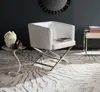Safavieh Celine Bonded Leather Chrome Cross Leg Chair