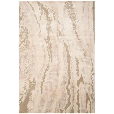 Safavieh Centennial Hand Knotted Bamboo, Cotton, Linen, Viscose, Wool Abstract Rug In Beige;ivory