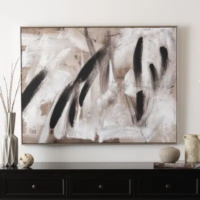 Safavieh Champagne Toasts Framed Linen Canvas In Multi