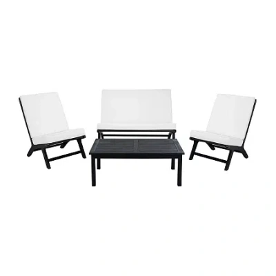 Safavieh Chaston 4-pc. Conversation Set Cushioned In Black