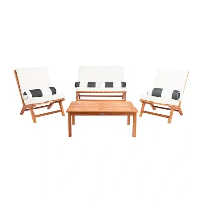 Safavieh Chaston 4-pc. Conversation Set Cushioned In White
