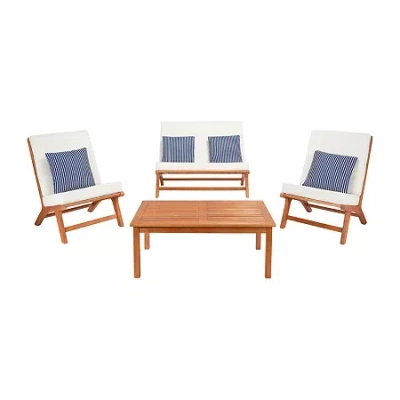 Safavieh Chaston 4-pc. Conversation Set Cushioned In White