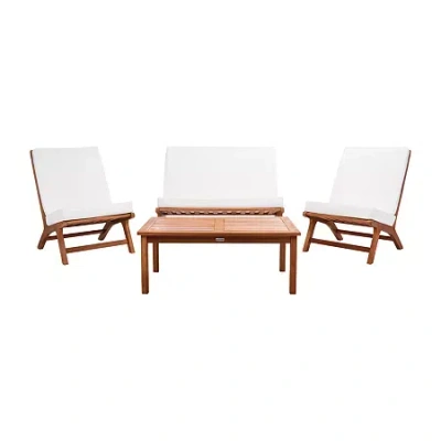 Safavieh Chaston 4-pc. Conversation Set Cushioned In White