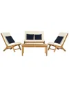 Safavieh Chaston 4pc Outdoor Living Set With Accent Pillows In Brown