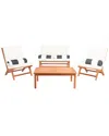 Safavieh Chaston 4pc Outdoor Living Set With Accent Pillows In Natural