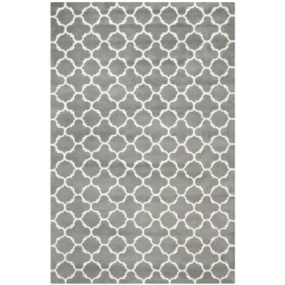Safavieh Chatham Cht717d 4'x6' Dark Grey/ivory Wool Rug In Gray
