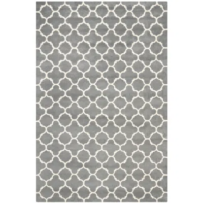 Safavieh Chatham Cht717d 8'x10' Dark Grey/ivory Wool Rug In Gray