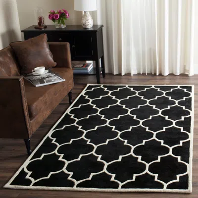 Safavieh Chatham Hand Made Area Rug, Black / Ivory Contemporary Style Non-shedding