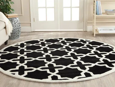 Safavieh Chatham Hand Made Area Rug, Black / Ivory Contemporary Style Non-shedding