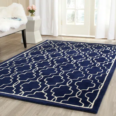Safavieh Chatham Hand Made Area Rug, Dark Blue / Ivory Contemporary Style Non-shedding