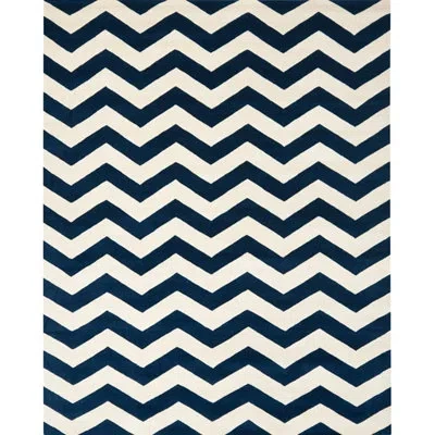 Safavieh Chatham Hand Tufted Wool Chevron Rug In Blue
