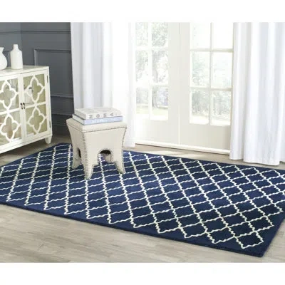 Safavieh Chatham Hand Tufted Wool Geometric Rug In Blue;ivory
