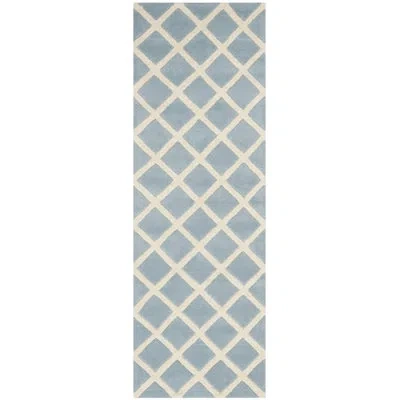Safavieh Chatham Hand Tufted Wool Geometric Rug In Blue;ivory