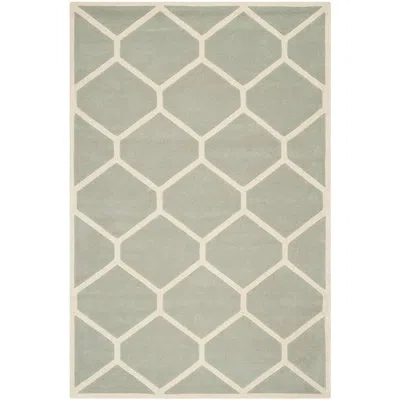 Safavieh Chatham Hand Tufted Wool Geometric Rug In Ivory;gray