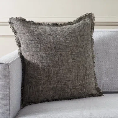 Safavieh Checkered Linen Throw Pillow In Black/natural In Black,natural