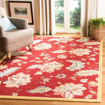 Safavieh Chelsea Hand Hooked Wool Floral Rug In Blue;red;orange