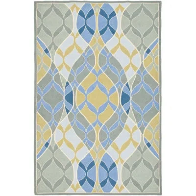 Safavieh Chelsea Hand Hooked Wool Pile Abstract Rug In Blue;beige;gray