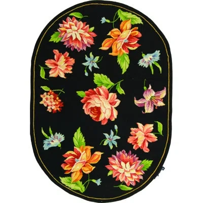 Safavieh Chelsea Hand Hooked Wool Pile Floral Rug In Black