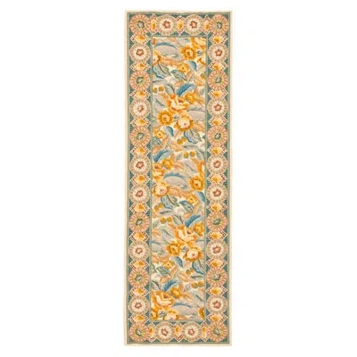 Safavieh Chelsea Hand Hooked Wool Pile Floral Rug In Blue;beige