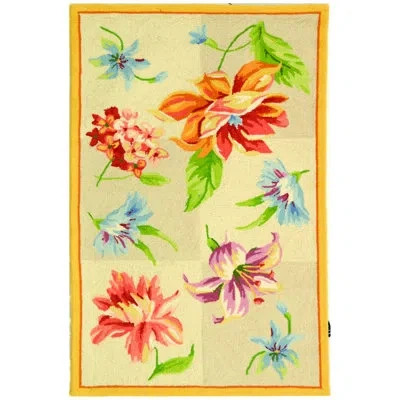 Safavieh Chelsea Hand Hooked Wool Pile Floral Rug In Ivory