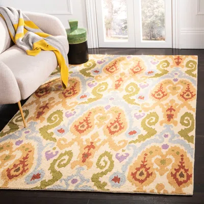 Safavieh Chelsea Hand Made Area Rug, Ivory / Multi Bohemian Style Non-shedding