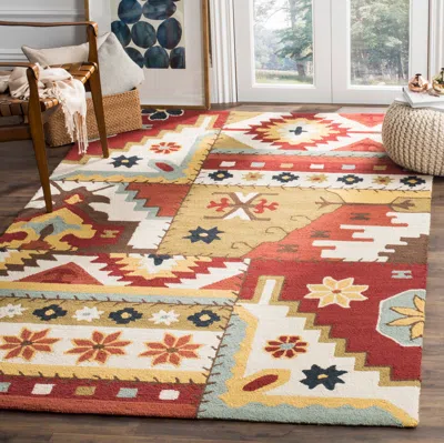 Safavieh Chelsea Hand Made Area Rug, Ivory / Multi Bohemian Style Non-shedding