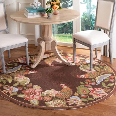 Safavieh Chelsea Hand Made Area Rug, Maroon Country Floral Style Non-shedding