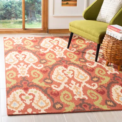 Safavieh Chelsea Hand Made Area Rug, Rust / Multi Bohemian Style Non-shedding
