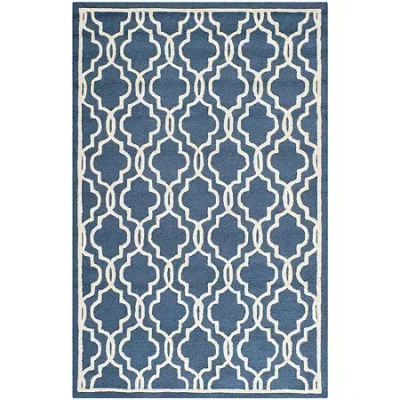 Safavieh Chester Quatrefoil Wool Area Rug In Blue
