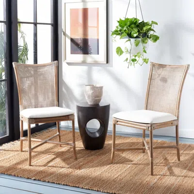 Safavieh Chiara Rattan Accent Chair W/ Cushion In Neutral