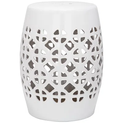 Safavieh Circle Lattice White Ceramic Garden Stool
